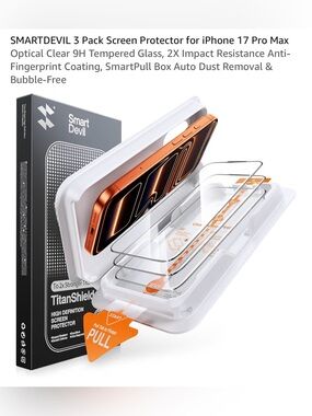 Screen Protector for iPhone 17 Pro Max - Clear (3 Pack) military grade